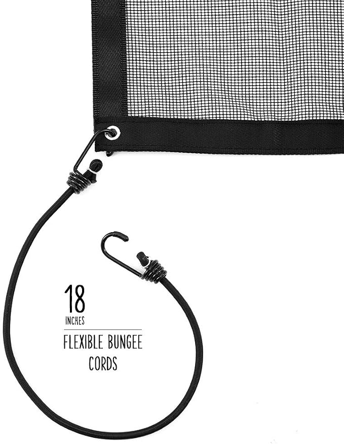 Dog Car Net Barrier - Universal Fit Sturdy Mesh, Easy to Install, Convenient for Air Conditioning, Easy to Clean & with Flexible Bungee Cords for Seat Movement - Image 6