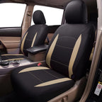 Flying Banner Car Seat Covers Set Beige Tan Front Seats Rear Bench Polyester car seat Protectors Easy installations Rear Bench Split Classic Man Lady - Image 3