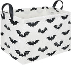 Halloween Batman Basket,Collapsible waterproof storage basket,Batman toy decor,Cute toy storage box Empty for kids,Organizer Containers for Kids Toys,bat room decor(Black bats) by FXOCSHE