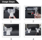 Zpana Bling Car Headreat Hook, 2PCS Crystal Rhinestone Cute Bow Vehicle Seat Back Hanger Storage for Purses Bags Grocery, Diamond Auto Rear Seat Organizer, Universal for SUV Truck Sedan (Red) - Image 4