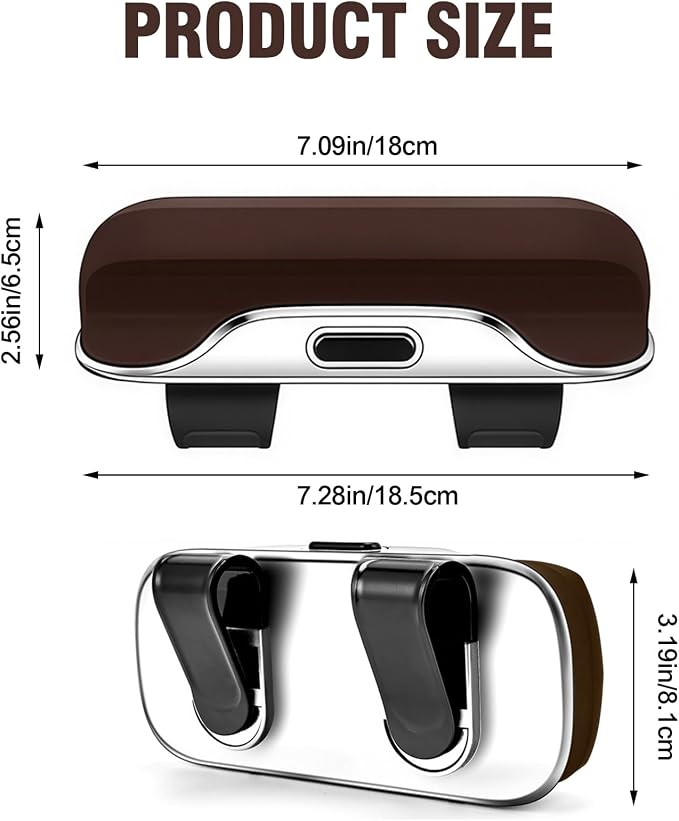 Sunglasses Holder for Car Sun Visor – Soft Vehicle Interior Glasses Organizer Box Accessories,Protective Automotive Eyeglasses Storage Case Hanger,Universal for SUV Sedan Truck (Brown) - Image 6