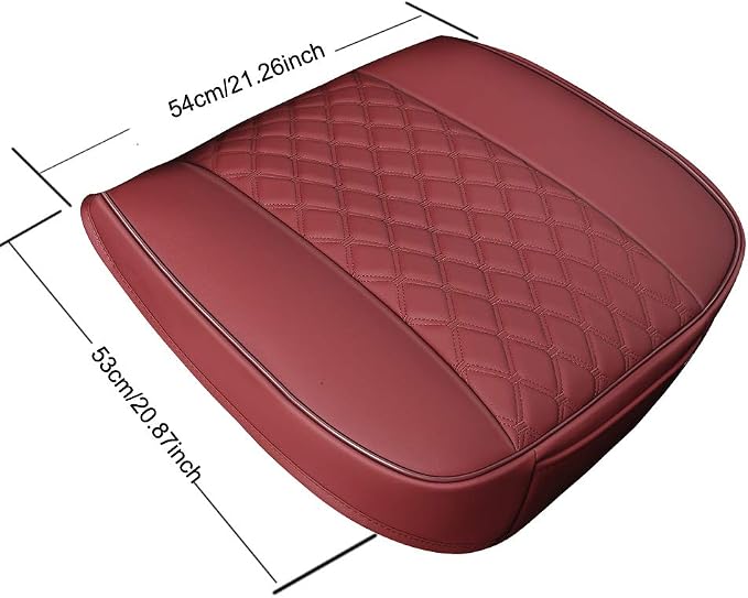 Black Panther 1 Pair PU Car Seat Covers, Front Seat Protectors Compatible with 95% Vehicles,Diamond Pattern Embroidery,Anti-Slip & Full Wrapping Edge (W 21.26''×D 20.86”) - Burgundy - Image 3