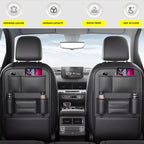 Tumecos Car Backseat Storage Bag,Seat Back Organizer with Tissue Box,Multifunctional Kick Mat,Backseat Protector Cover Pad,Large Capacity Seat Back Storage Hanging Bag(Style A) - Image 2