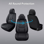 Full Coverage Leather Car Seat Covers for Cars,SUVs and Pick-up Trucks,Car Seat Protector,Automotive Seat Covers,Car Seat Cushion,Black Seat Cover,Front Seat Cover for 2 Seats - Image 5