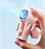 Portable Handheld Mini Fan with Ice Cooling Plate, Personal Clip On Turbo Fan Rechargeable, 18000 RPM 6 Speeds, 360° Detachable Clip, Pocket AC Fans Blow Cold Air for Beach Car Stroller Travel Makeup by Amailtom