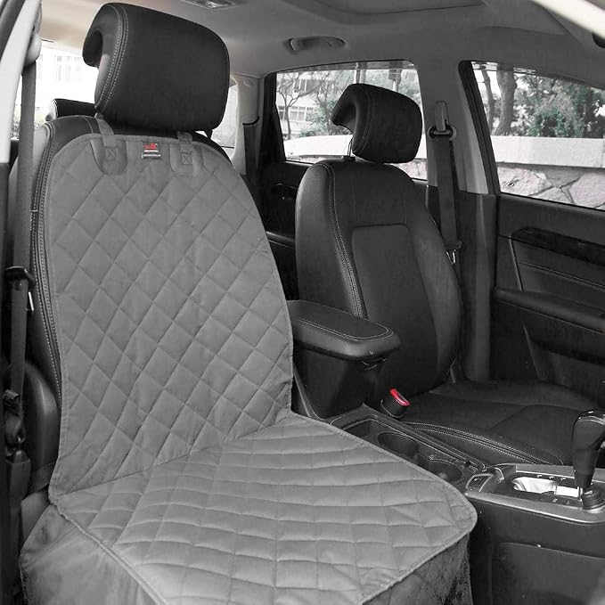 HONEST OUTFITTERS Dog Car Seat Cover 2 Pack, Waterproof Front Seat Car Cover for Cars, Trucks, and Suvs, Pet Front Cover for Cars, Nonslip Dog Seat Cover Grey - Image 5