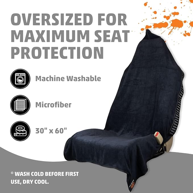 Transition & Seat Wrap V2.0 Black Car Seat Cover Towel | Automotive seat cover, changing kilt and multipurpose towel, quick-dry wrap for athletes and outdoor use - Image 4