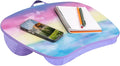 LAPGEAR MyStyle Lap Desk – Sunset Watercolor, Fits 15.6” Laptops | Dual-Bolster Microbead Cushion, Built-In Carry Handle, Ergonomic Curved Front Edge by LapGear