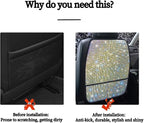Diamond Bling Car Seat Kick Protectors with Storage – Sparkly Rhinestone Kick Mats, Universal Back Seat Cover for SUV, Crystal Auto Accessories for Stylish Moms Color 2pcs - Image 6