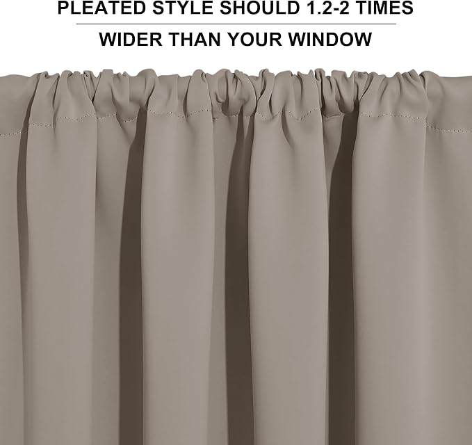 RYB HOME Large Blackout Curtains for Bedroom Living Room 84 inches Long | Thermal Insulated, Privacy, Drapes for Large Window, Triple-weave Fabric, For Better Sleep, W70 x L84, Sand, 2 Panels - Image 7