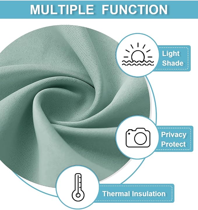 RYB HOME Kitchen Blackout Window Curtains Over Sink 36 inch Length | Summer Light UV Blocking, Energy Efficient, Cabinet Shelf Cupboard Blinds Shades Window Coverings, W29 x L36, Aqua, 2 Panels - Image 7