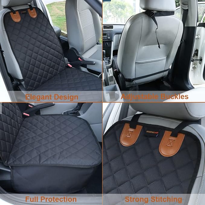 2PCS Dog Car Front Seat Covers Scratch-Proof Pet Car Seat Cover Non-Slip Car Seat Protector for Dogs Bucket Seat Cover for Trucks, Cars & SUVs - Image 4