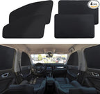 XCBYT Magnetic Car Window Shades for Side Window, 100% Blackout Privacy | 4-Pack 100% blackout privacy & UV cooling for camping & naps. Magnetic attach (iron frames only) for up to 33-inch windows by XCBYT