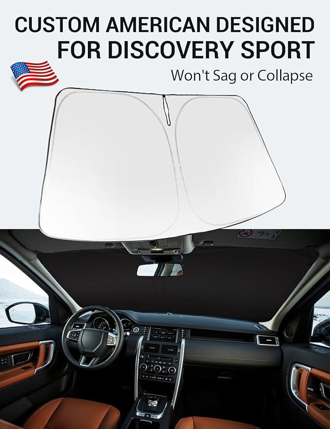 Proadsy Custom Fit 2014-2019 Land Rover Discovery Sport Windshield Sunshade | 240T Heat Shield, Drops Temp 54°F, Blocks 99% UV, Prevents Dashboard Cracking, Summer Parking & Beach Trips, Easy Twist-Fold - Image 2