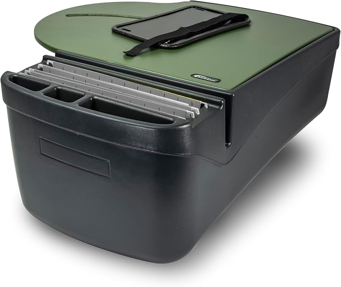 AutoExec Roadmaster Car Desk and Portable Workstation with Phone Vent Clip, Army Green - Image 10