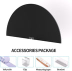 Myshade Arch Window Shades Half Circle Blackout Cellular Shades Cordless No Drill Blinds for Windows Half Moon Honeycomb Fabric No Tools Room Darkening Shades Easy Install (1PCS Black 72" W X 36" H) - Image 3