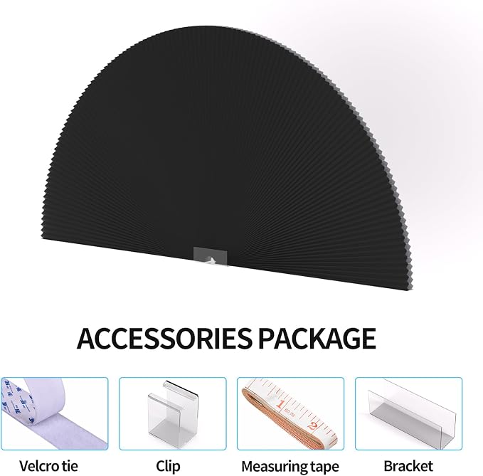 Myshade Arch Window Shades Half Circle Blackout Cellular Shades Cordless No Drill Blinds for Windows Half Moon Honeycomb Fabric No Tools Room Darkening Shades Easy Install (1PCS Black 72" W X 36" H) - Image 3