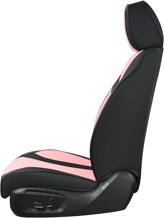 Automotive Seat Covers for Cars Front Seats, Leather Car Seat Covers Waterproof Pink & Black Seat Covers 2 Pack, Universal Seat Protector for Most Cars Trucks SUV - Image 8