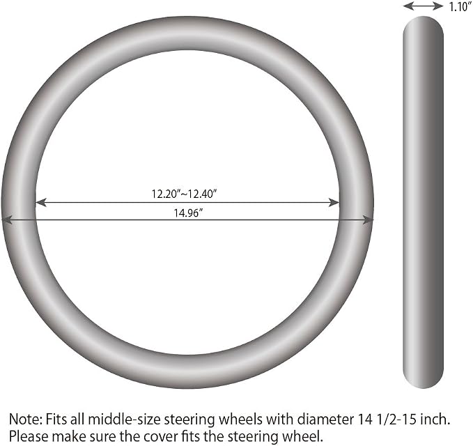 Elantrip Sport Leather Steering Wheel Cover 14 1/2 inch to 15 inch Universal, Padded Soft Grip Breathable for Car Truck SUV Jeep, Anti Slip Odorless Black and Beige - Image 6