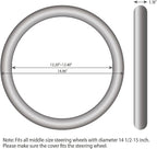 Elantrip Sport Leather Steering Wheel Cover 14 1/2 inch to 15 inch Universal, Padded Soft Grip Breathable for Car Truck SUV Jeep, Anti Slip Odorless Black and Beige - Image 6