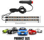 Car LED Strip Light, Interior Car Lights, 12V 24 LED Auto Atmosphere Lamps with Cigarette Lighter, Auto Lamp Ambient Night Light Strip Lighting Kit for Vehicles (Cigarette Lighter/Yellow) - Image 2