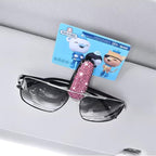 Set of 2 Bling Rhinestone Car Sun Visor Glasses Holders with Anti-Scratch Sponge,Car Decoration for Women Girls,Ticket Card Clip Visor Organizer,Universal Rhinestone Auto Accessories (Pink) - Image 7
