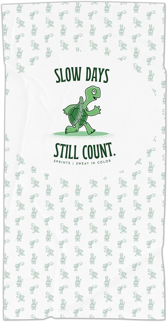 Sprints Athletic Running Towel, Full-Sized, Car Seat Cover - Moisture Wicking (Slow Days Still Count) - Image 5