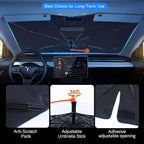 Butterfly Print Car Sunshade Umbrella Floral Windshield Sun Shade for Car Retractable Umbrella Sunshades for Front Window Butterflies Sun Shades Cover Visor Portector Block UV Rays - Image 5
