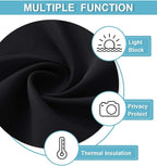 RYB HOME Blackout French Door Window Curtain Coverings, Rod Pocket | Thermal Insulated, Privacy Protection, Non See Through, Drapes for Small Window Bathroom Kitchen, W29 x L45, Black, 2 Panels - Image 6