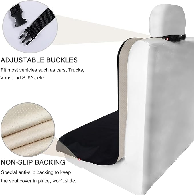 Back Seat Cover Waterpoof Rear Bench Towel Seat Cover for Gym Swimming Surfing Running, Non-Slip Rear Seat Protector Universal Fits Most Auto Truck Van and SUV (Bench Black) - Image 4