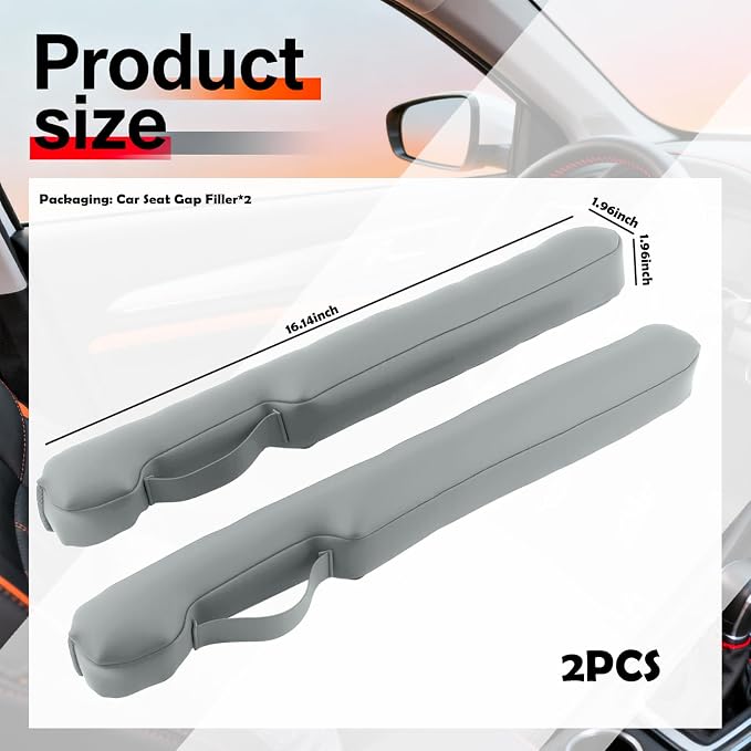 Aokdom 2026 2PCS Upgraded Car Seat Gap Filler with Fixing Ring,Elastic Car Gap Filler to Avoid Dropping Cell Phones/Keys,Essential Cars Gaps Seat Fillers Cars Accessories (Sage Green) - Image 2