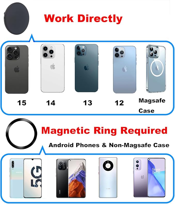 Magnetic Phone Mount Base for MagSafe 17mm (0.67") Ball Socket, Phone Car Mount Accessory - Image 6