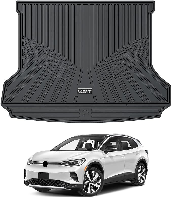 LASFIT Custom Fit Trunk Cargo Mat for Volkswagen VW ID.4 2021-2026, (Only Fit Non-Adjustable Carpet Floor), All Weather Protection TPE Trunk Mat Trunk Liner Trunk Tray Cargo Liner, Easy to Clean by LASFIT