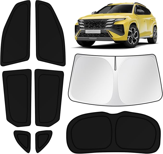 KUST Car Window Shades for Hyundai Tucson 2016-2020 2021 Windshield Sun Shade Side Window Cover UV Block Privacy Protection Accessories for Camping Blackout Rear Back Full Set 8PCS by KUST