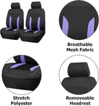 Bittwee Car Seat Covers Full Set, Breathable Automotive Front Seat Headrest Covers, Waterproof Comfortable Vehicle Seat Headrest Protection Accessories, Universal Fit (Purple) - Image 3