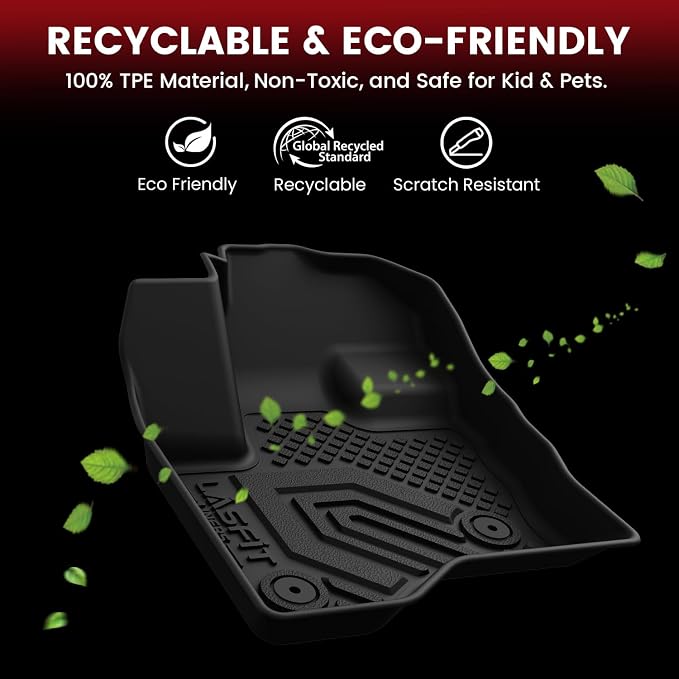 LASFIT Floor Mat Set for 2009–2019 Ford Flex & 2010–2019 Lincoln MKT | Custom Fit All Weather Floor Mats Cargo Liner & Seat Back Protectors – Premium TPE Interior Full Coverage Protection 3 Rows - Image 5