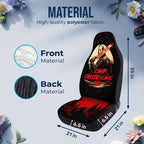 GENANY Vintage Horror Mask Car Seat Covers, 2-Piece Front Seat Set | 2-piece polyester front seat cover set, each 49.5 x 19.6 inches, with adjustable straps and hooks - Image 4