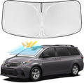 for Toyota Sienna 2011-2020 Windshield Sun Shade - 4 Layers Car Sunshade | Front Windows Shade Cover Custom Fit Sienna Sun Visor 250T Retractable Shade Blocks UV Rays Car Accessories by ZOIBVCARSUNSHADE