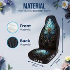 GENANY Dragonfly Car Seat Covers, 2-Piece Front Seat Set | 2-piece polyester front seat cover set, each 35 x 21 x 21 inches, with adjustable straps and hooks - Image 4