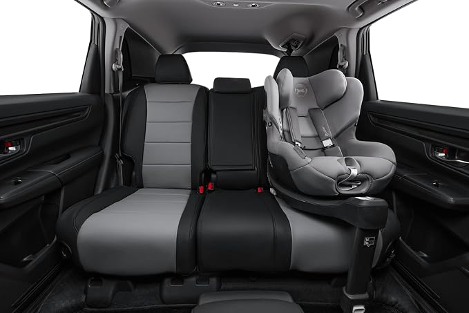 coverdream Custom Seat Covers for 2015-2016 Honda CR-V,Premium Faux Leather Car Seat Cover Set,Full Set Waterproof SUV Seat Protector,Armrest Covers Included (Black/Gray) - Image 2