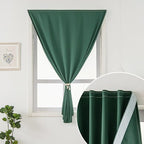 Blackout Curtains for Bedroom Stick On Curtains Window Shades Pull Down Blackout Window Cover No Drillng Self Adhesive Curtains No Rod Small Curtain, 35" W X 59" L, Dark Green, 1 Panel - Image 5