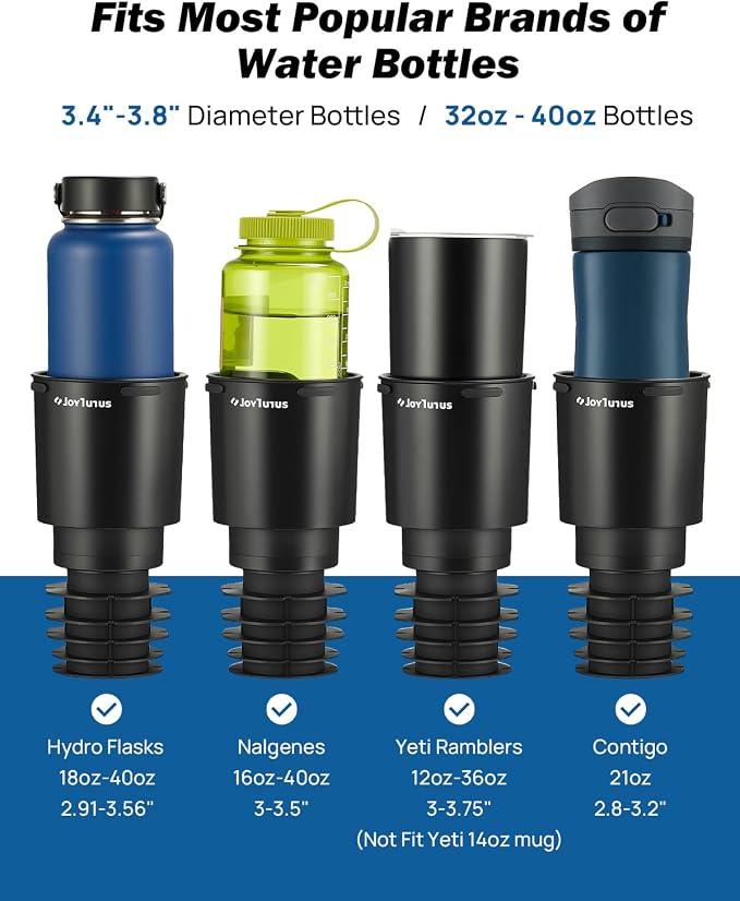 JOYTUTUS Car Cup Holder Expander Compatible with Toyota RAV4 2025 2024 2023 2022 2021 2020 2019,Compatible with Yeti Ramblers 12-36oz, Hydro Flasks 18-40oz,Large Bottles in 3.4"-3.8" (18-40oz) - Image 3