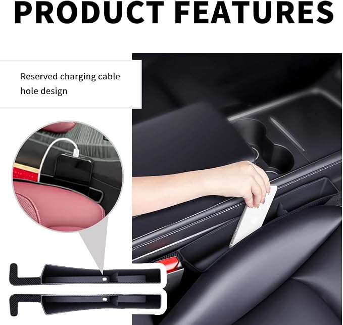 Stacool 2PCS New Car Seat Gap Filler with 2 Storage Areas,Stylish Car Seat Gap Storage for Stabilizing Phone,Keys Wallet,Universal Car Seat Gap Filler Organizer (Carbon Brown) - Image 4