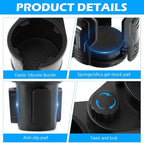 2 in 1 Car Cup Holder Expander, Multifunctional Expandable Car Cup with 360° Rotating Cup Holder Adapter Extender for Car with Adjustable Base Cup Holder Organizer for Large Water Cups and Drinks - Image 5