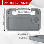 2 in 1 Car Steering Wheel Desk, Car Tray, Car Steering Wheel Desk Tray & Auto Seat Gap Filler Organizer, Multipurpose Travel Auto Steering Wheel Under Table Console for Most Vehicles (Grey) - Image 2