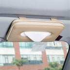 Car Tissue Holder, Sun Visor Tissue Holder, Car Visor Napkin Holder, PU Leather Backseat Tissue Case Holder for Auto Vehicle with Zipper (Beige) by Cartisen