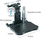 Car Back Seat Tray Table with Expandable Tray - 2-Sided Car Desk for Kids & Adults, Extra Wide & Sturdy Headrest Mount with Non-Slip Pad, Tablet/Laptop Holder for Road Trip, Eating, Working, Gaming - Image 2