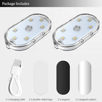 2 PCS Car Led Lights Interior,7 Colors Ambient Lighting Car Interior,USB Rechargeable Car Interior Reading Light,Portable Led Lights for Car - Image 5