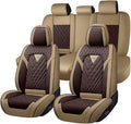 Fit for Toyota Sienna Limited Seat Covers 2014-2026, Nappa Leather, 360° Full Protection, Thick Padding & Memory Foam, Waterproof & Stain-Resistant Car Seat Cover (Standard 5 Seats,Brown&Beige) by Unknown