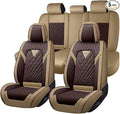 Fit for Toyota Corolla Seat Covers 2001-2026,Premium Leather, 360° Full Protection, Thick Padding & Memory Foam, Waterproof & Stain-Resistant Car Seat Cover Full Set (5 Seat,Brown&Beige) by Unknown